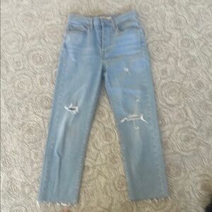 Levi's Straight Leg Blue Distressed Jeans